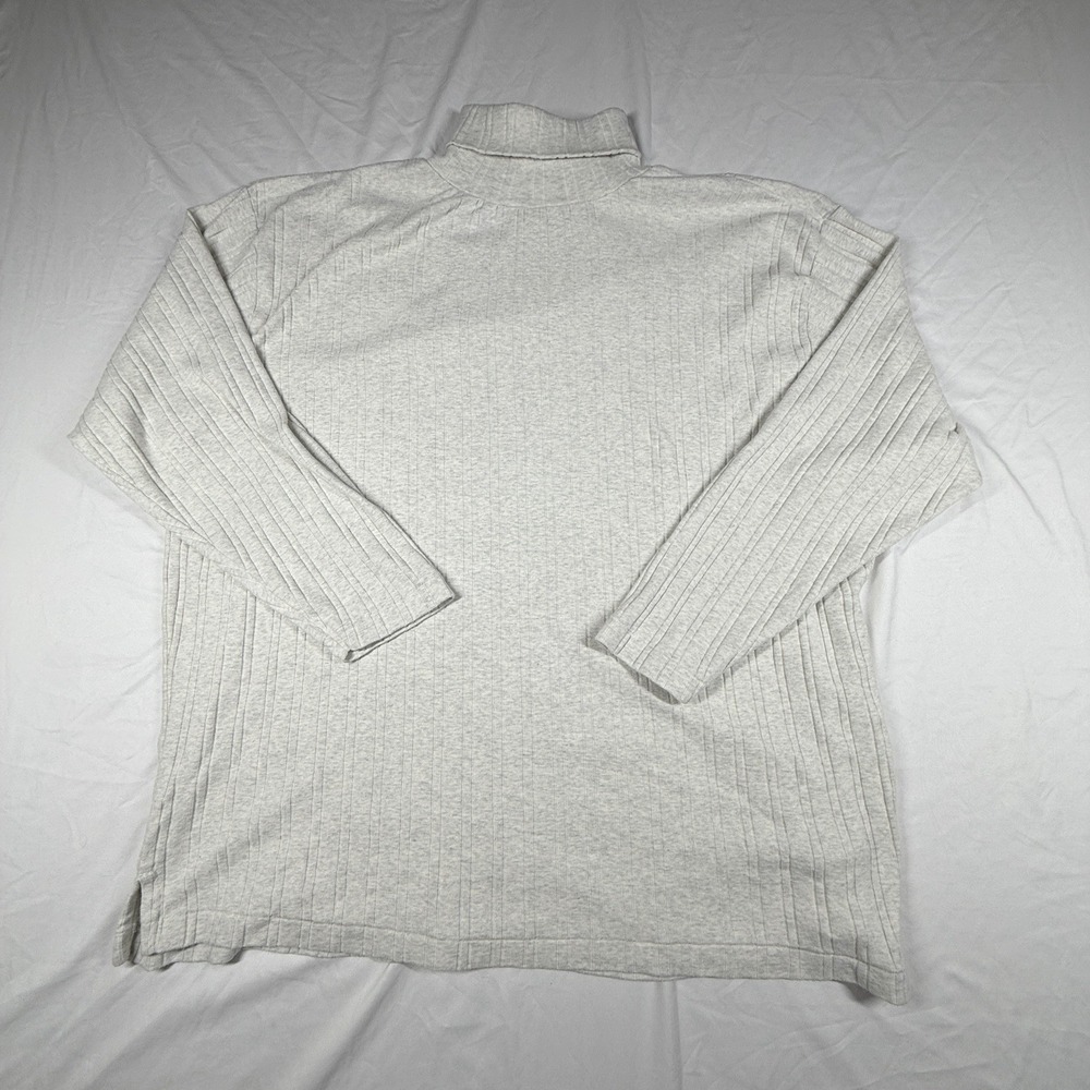 Eddie Bauer Men's Light Gray Cotton Turtleneck XL Super Soft Preppy